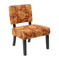 OSP Home Furnishings JAS-F16 Jasmine Accent Chair in Floral Cinnabar Fabric